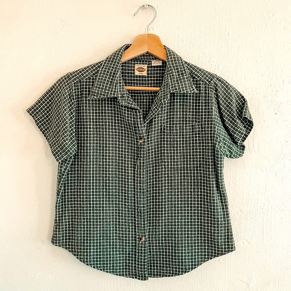 Vintage Venus Girl Trap Bullhead Cropped Button Down Top Size Small